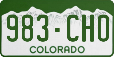 CO license plate 983CHO