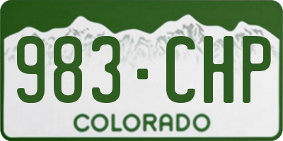 CO license plate 983CHP