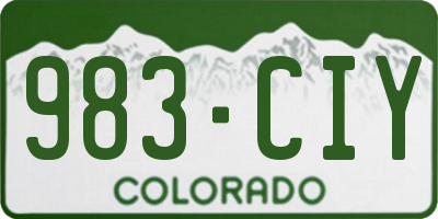CO license plate 983CIY
