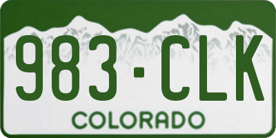 CO license plate 983CLK