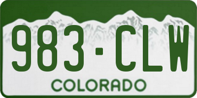 CO license plate 983CLW