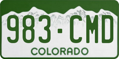 CO license plate 983CMD