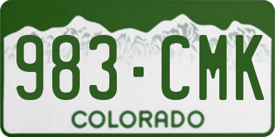 CO license plate 983CMK