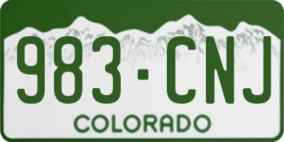 CO license plate 983CNJ