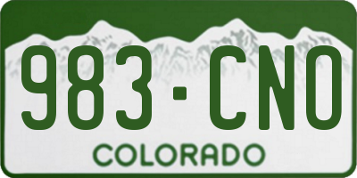 CO license plate 983CNO
