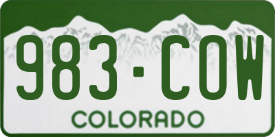 CO license plate 983COW