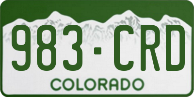 CO license plate 983CRD
