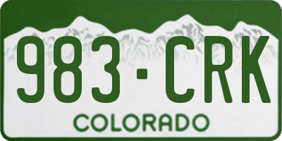 CO license plate 983CRK