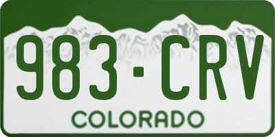 CO license plate 983CRV