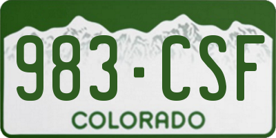 CO license plate 983CSF