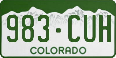 CO license plate 983CUH