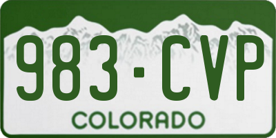 CO license plate 983CVP