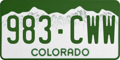 CO license plate 983CWW
