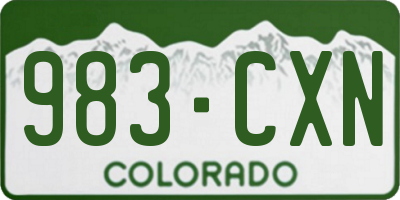 CO license plate 983CXN