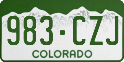 CO license plate 983CZJ
