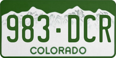 CO license plate 983DCR