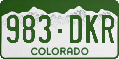 CO license plate 983DKR