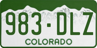 CO license plate 983DLZ