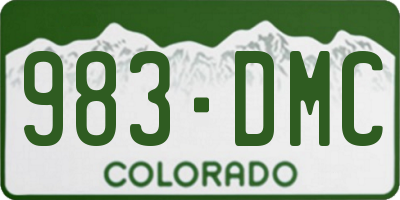 CO license plate 983DMC