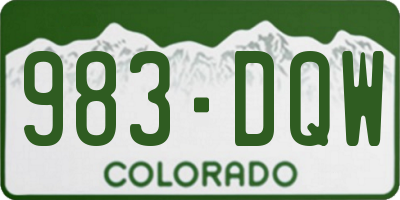 CO license plate 983DQW