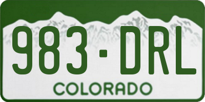 CO license plate 983DRL