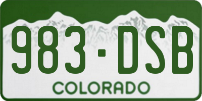 CO license plate 983DSB