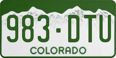 CO license plate 983DTU