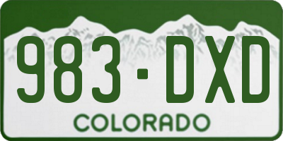 CO license plate 983DXD