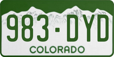 CO license plate 983DYD