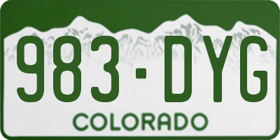 CO license plate 983DYG