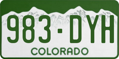 CO license plate 983DYH