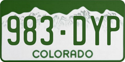 CO license plate 983DYP