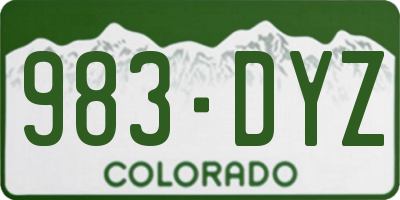 CO license plate 983DYZ