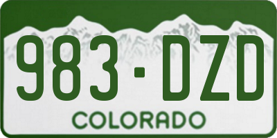 CO license plate 983DZD