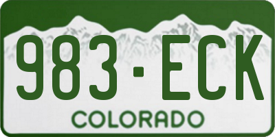CO license plate 983ECK