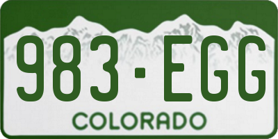 CO license plate 983EGG