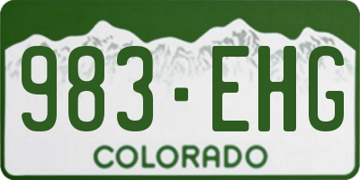 CO license plate 983EHG