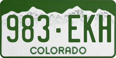 CO license plate 983EKH