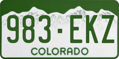 CO license plate 983EKZ