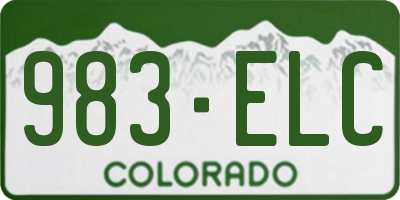 CO license plate 983ELC