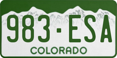 CO license plate 983ESA