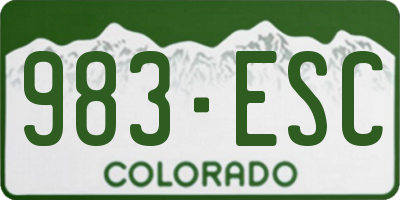 CO license plate 983ESC