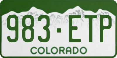 CO license plate 983ETP