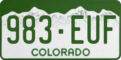 CO license plate 983EUF