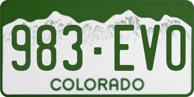 CO license plate 983EVO