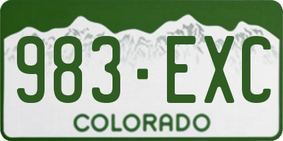 CO license plate 983EXC
