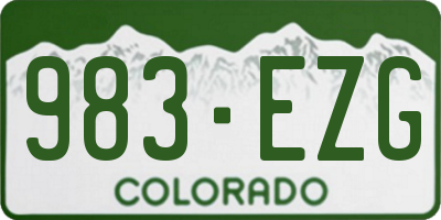 CO license plate 983EZG