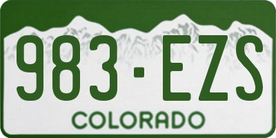 CO license plate 983EZS