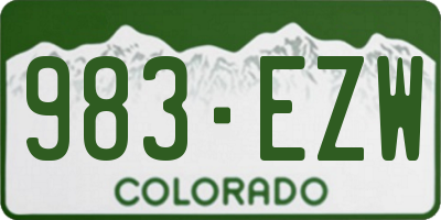 CO license plate 983EZW