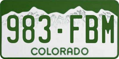 CO license plate 983FBM